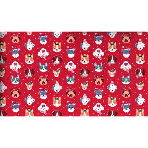Hallmark Wrapping Paper Christmas Playful Pups Red 35 sq ft Roll Holiday Gift - Picture 1 of 6